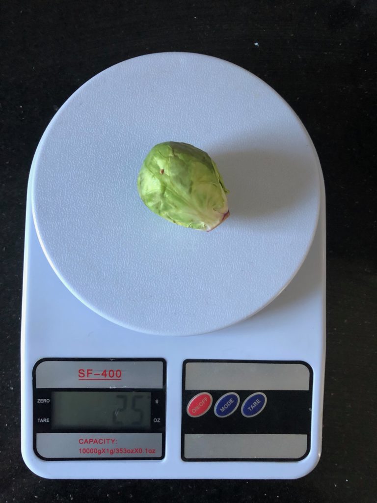 Brussels sprouts weight