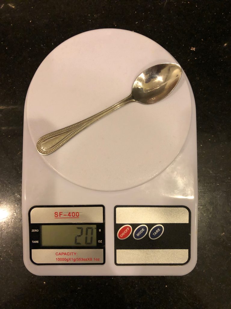 teaspoon weight