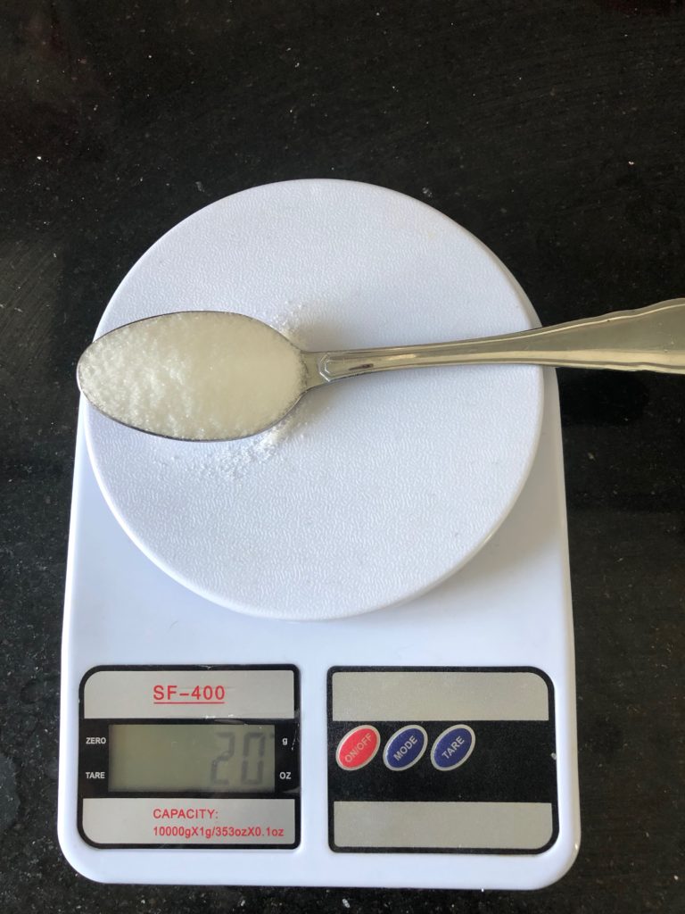 weight of a tablespoon of salt