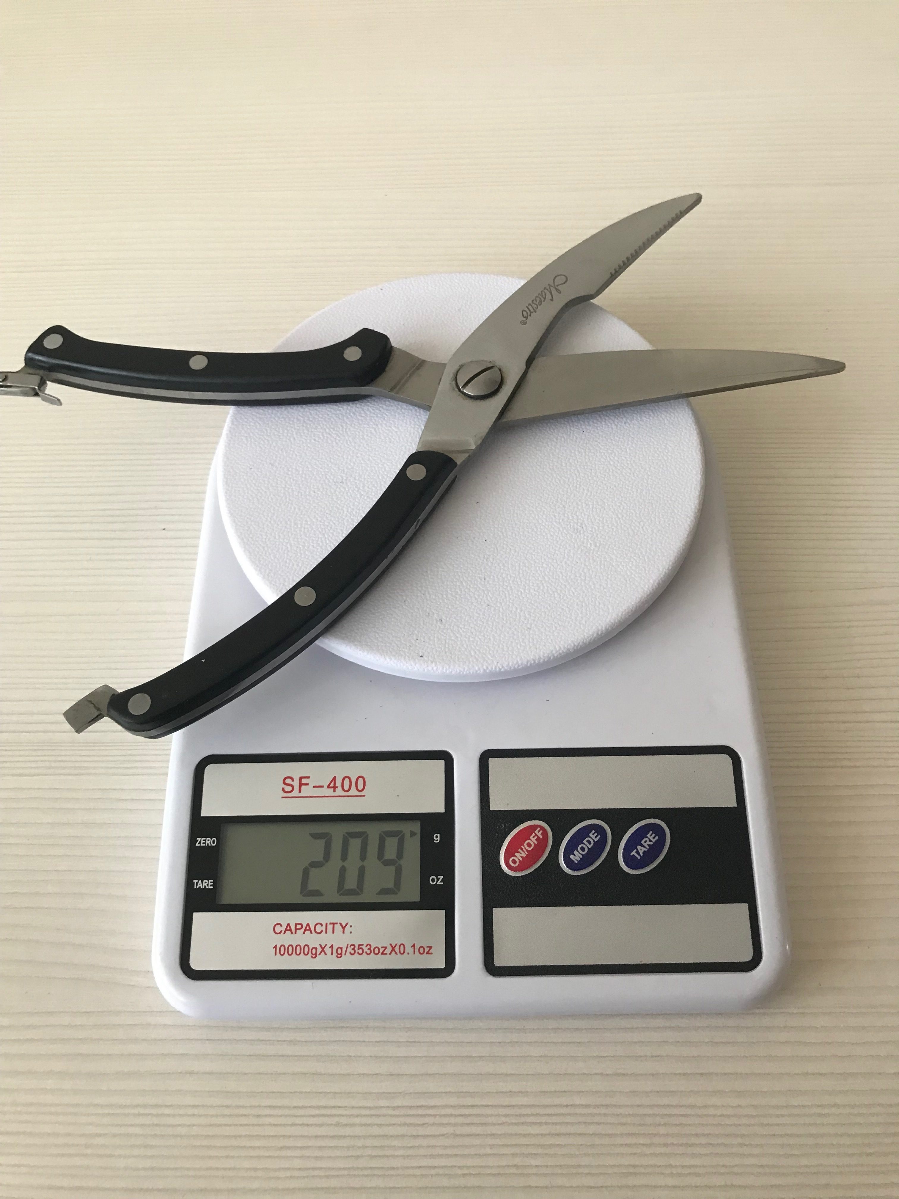 virtuvinių žirklių svoris
