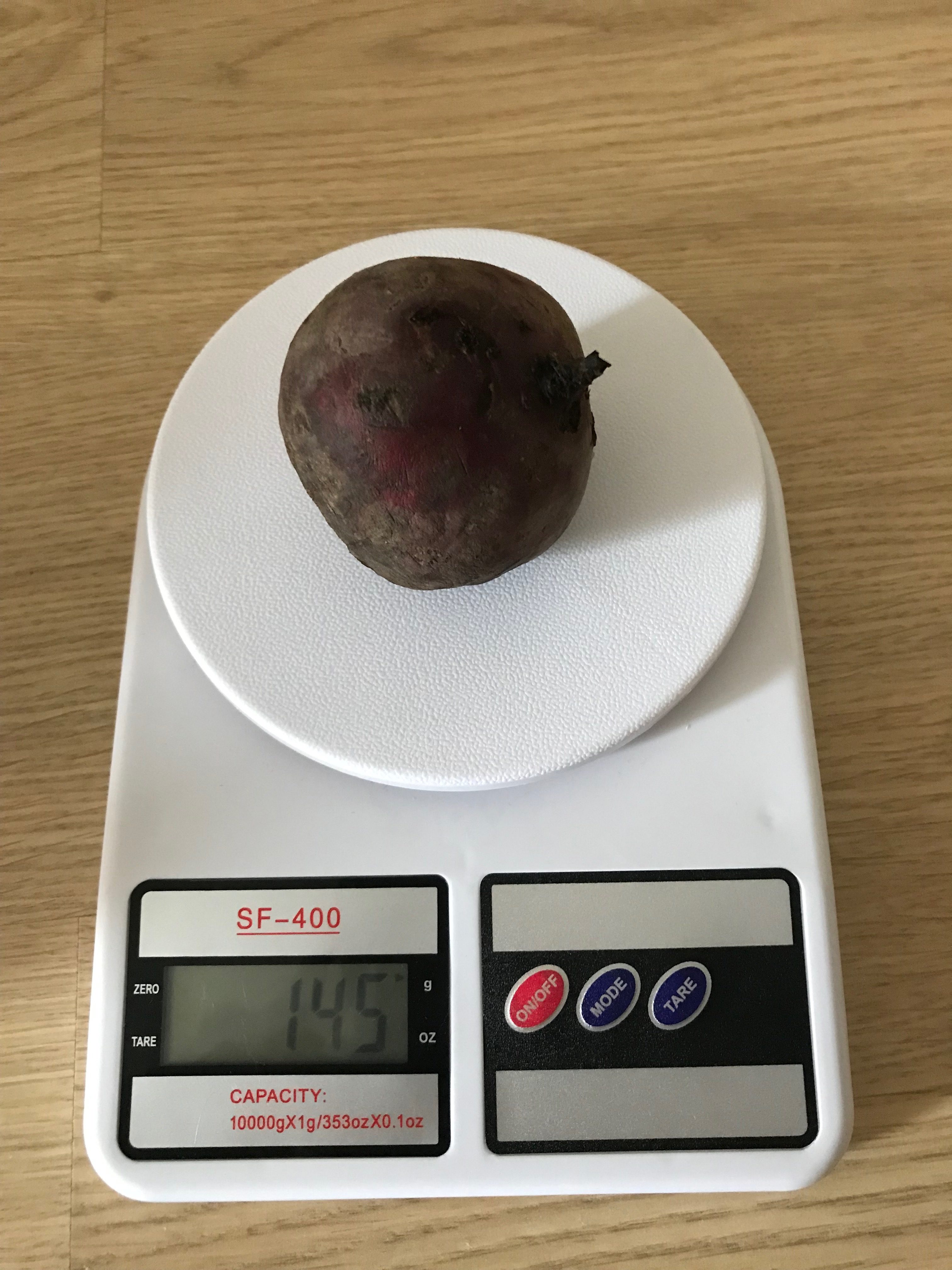 weight of beetroot