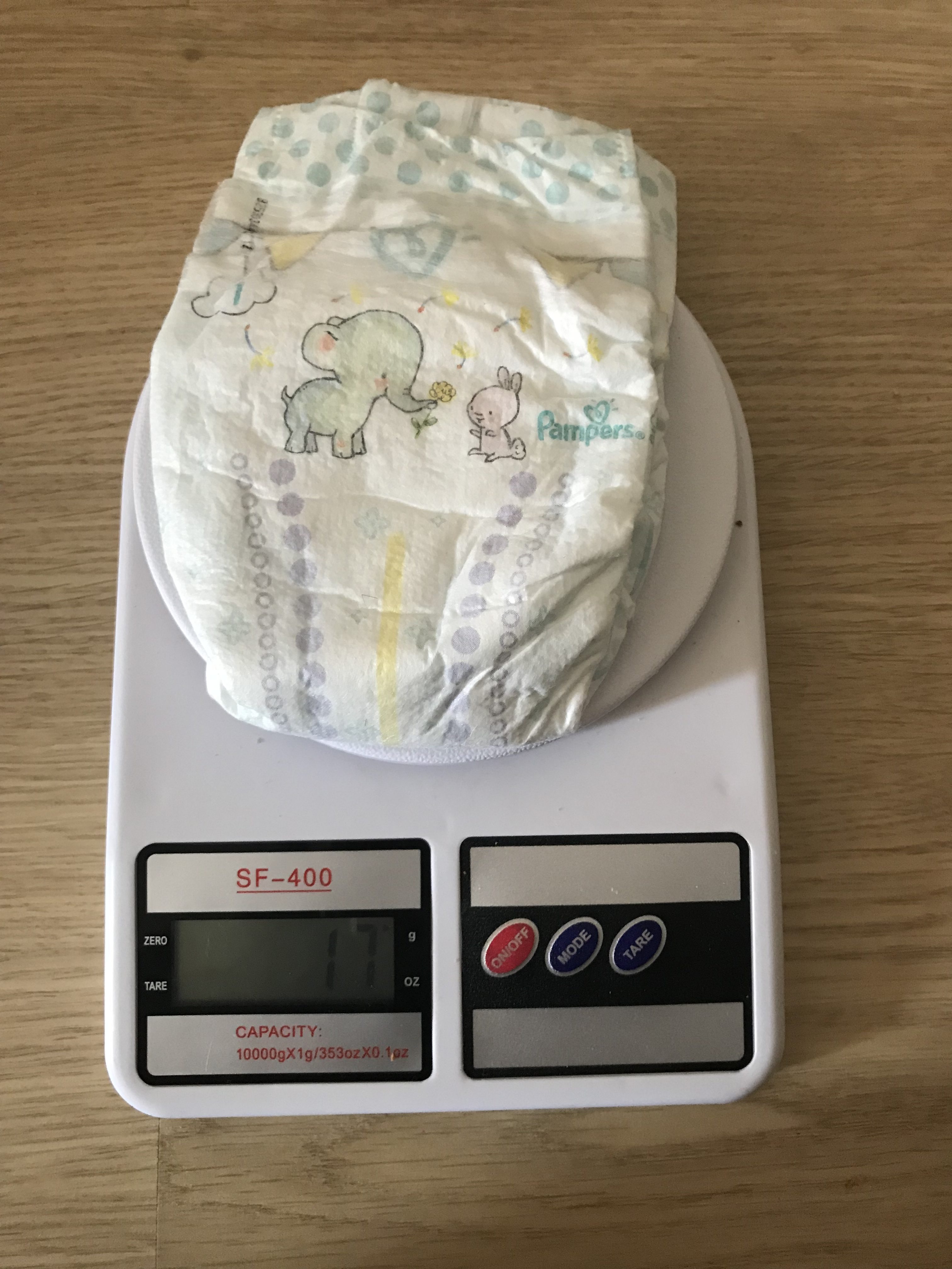 the weight of a small baby nappy