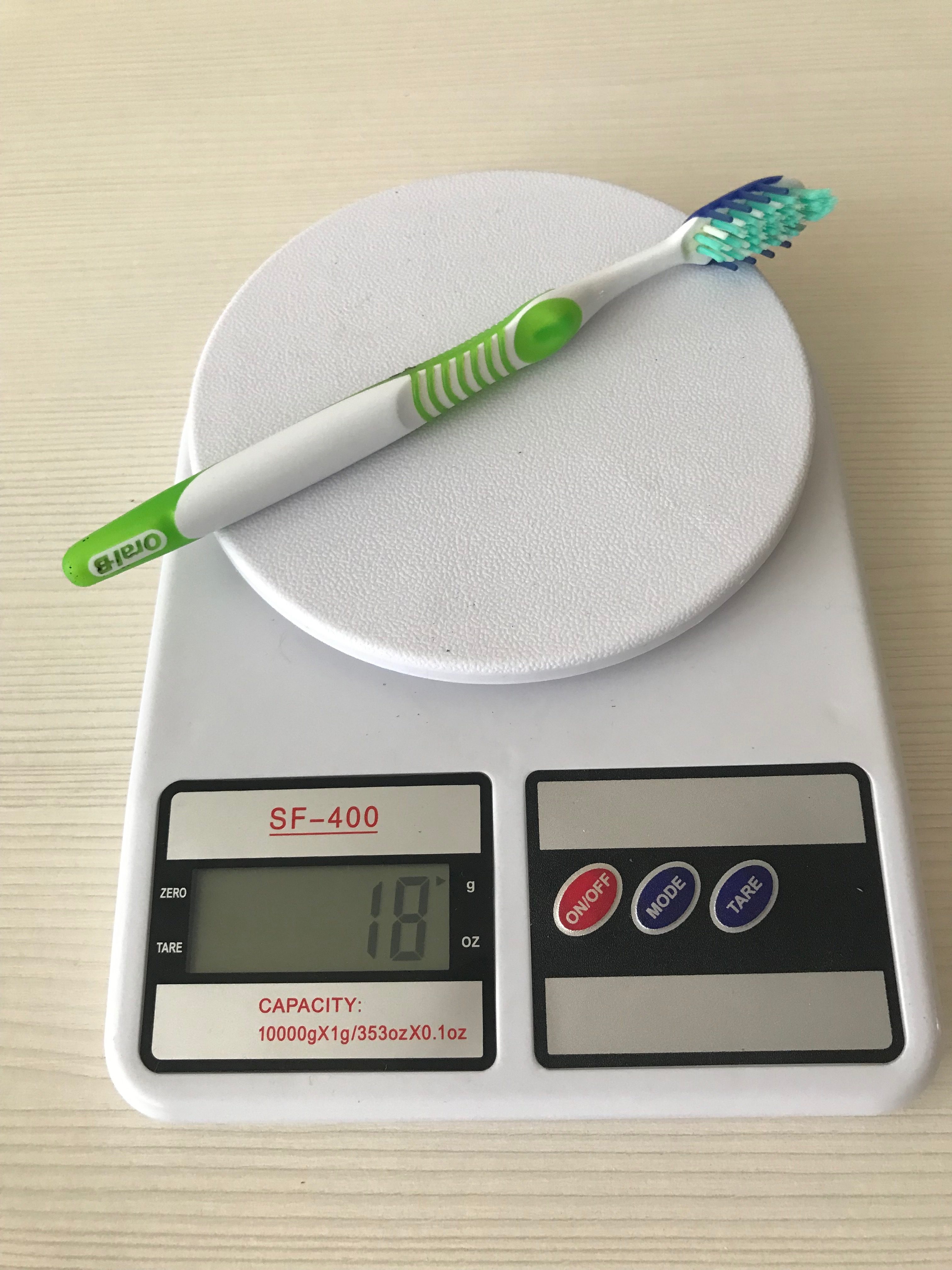 Скільки важить зубна щітка?