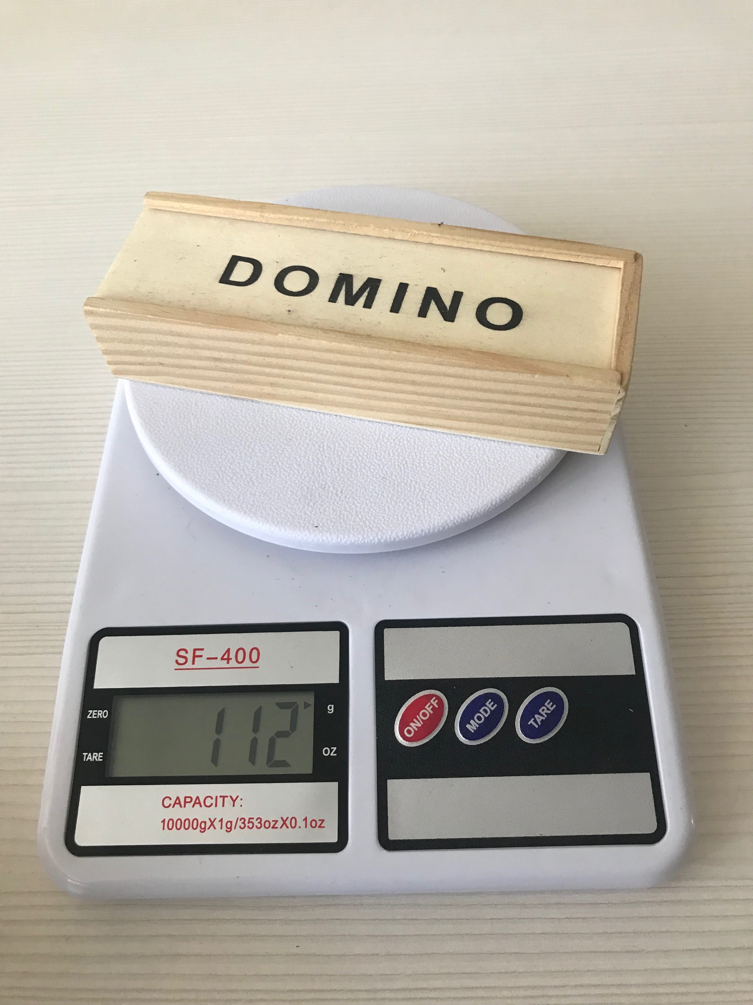 How much does a domino weigh?