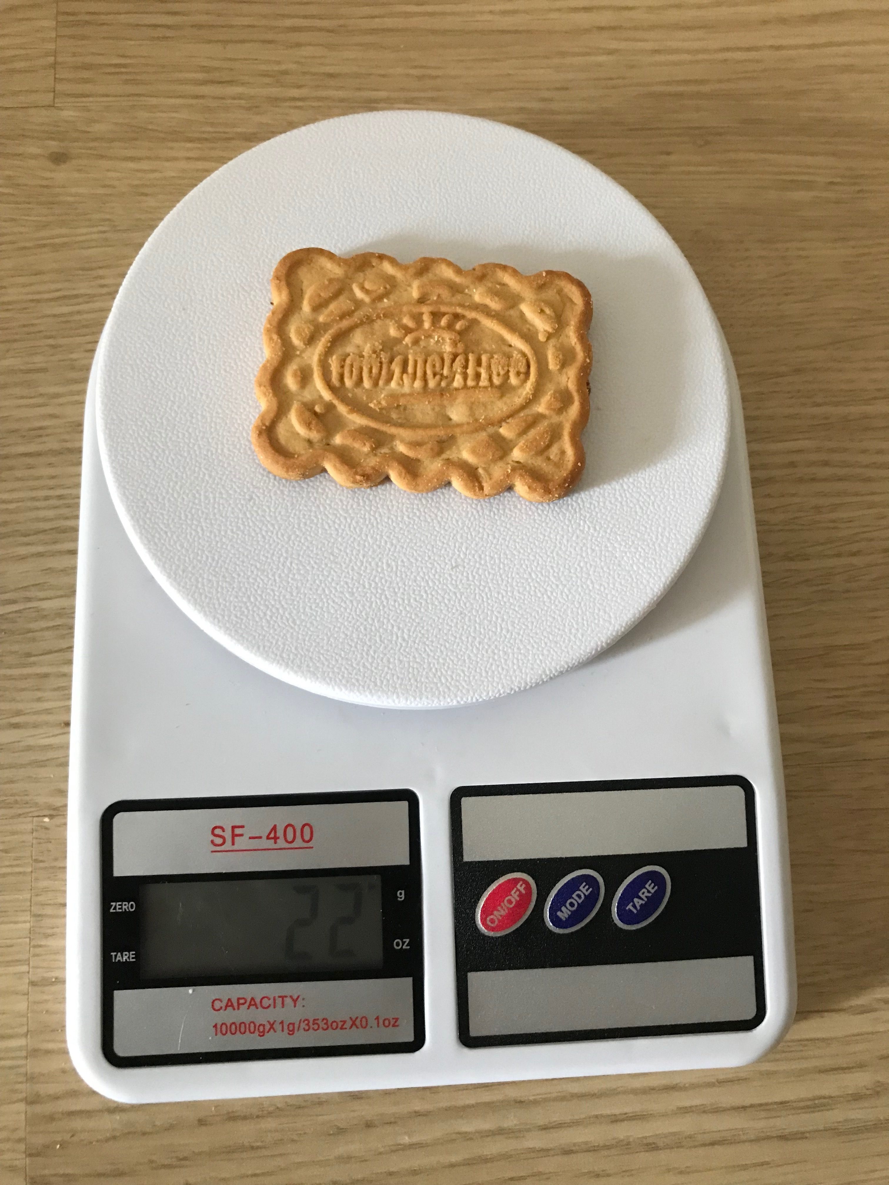 Сколько весит 1 печенье?