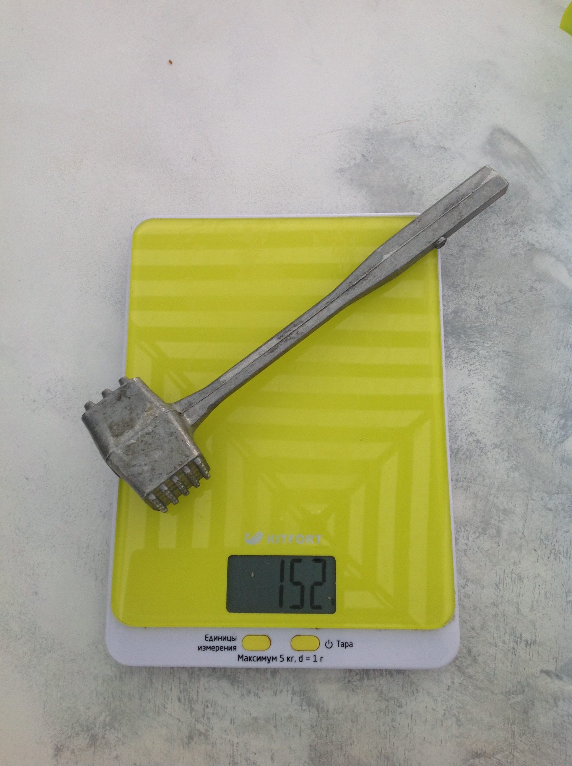 вес алюминиевого молотка для отбивания мяса