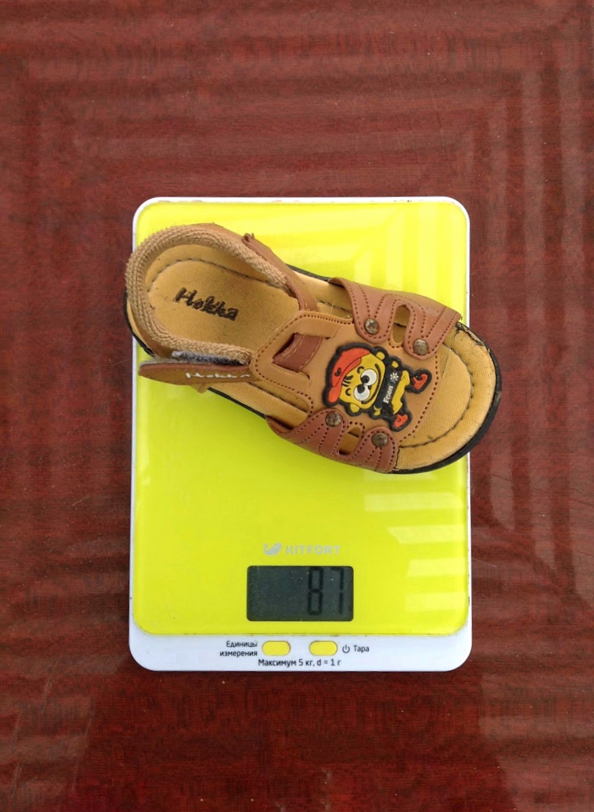 вес детского сандали 23 размера