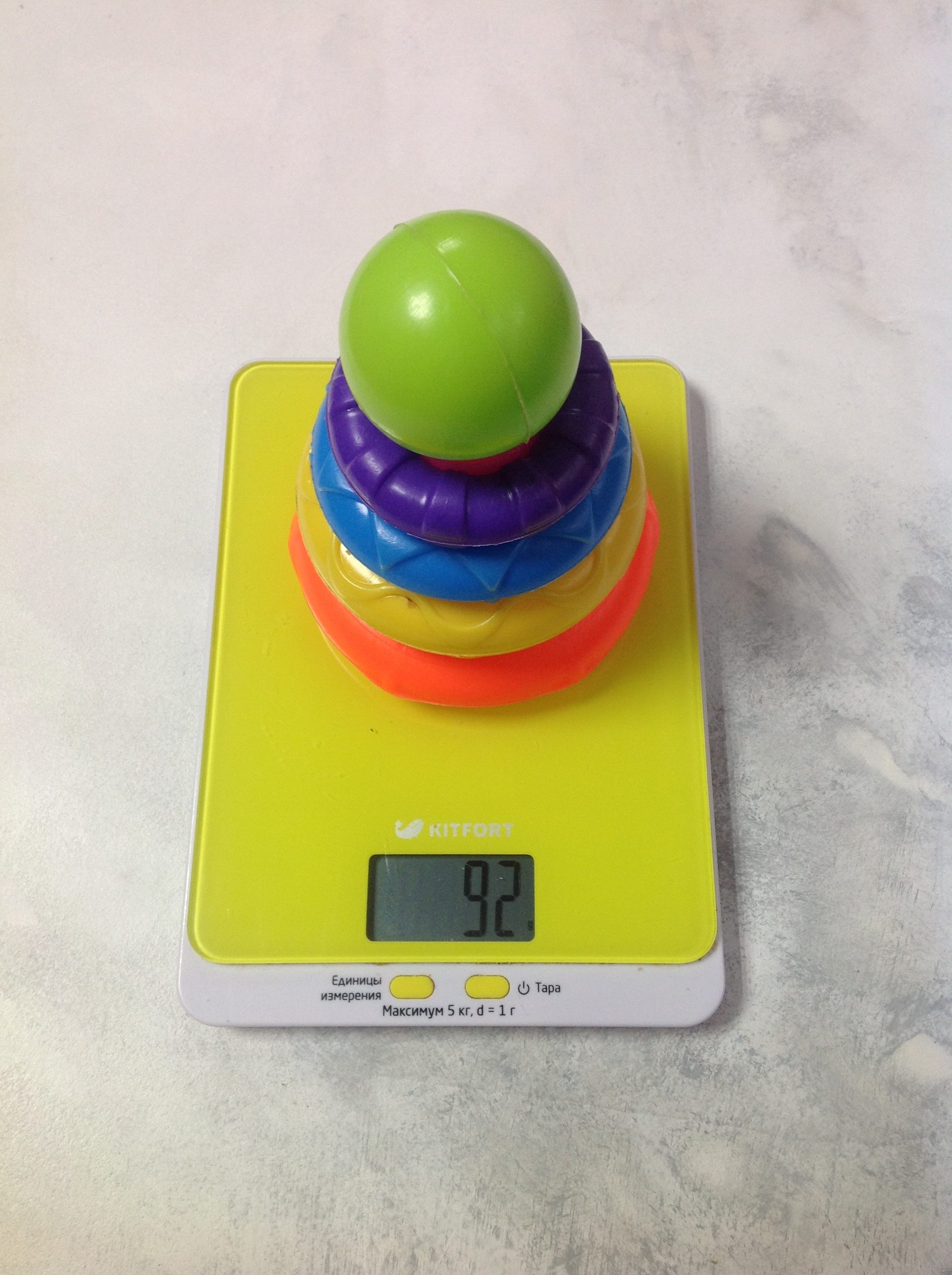 How much does a plastic pyramid children's toy weigh?