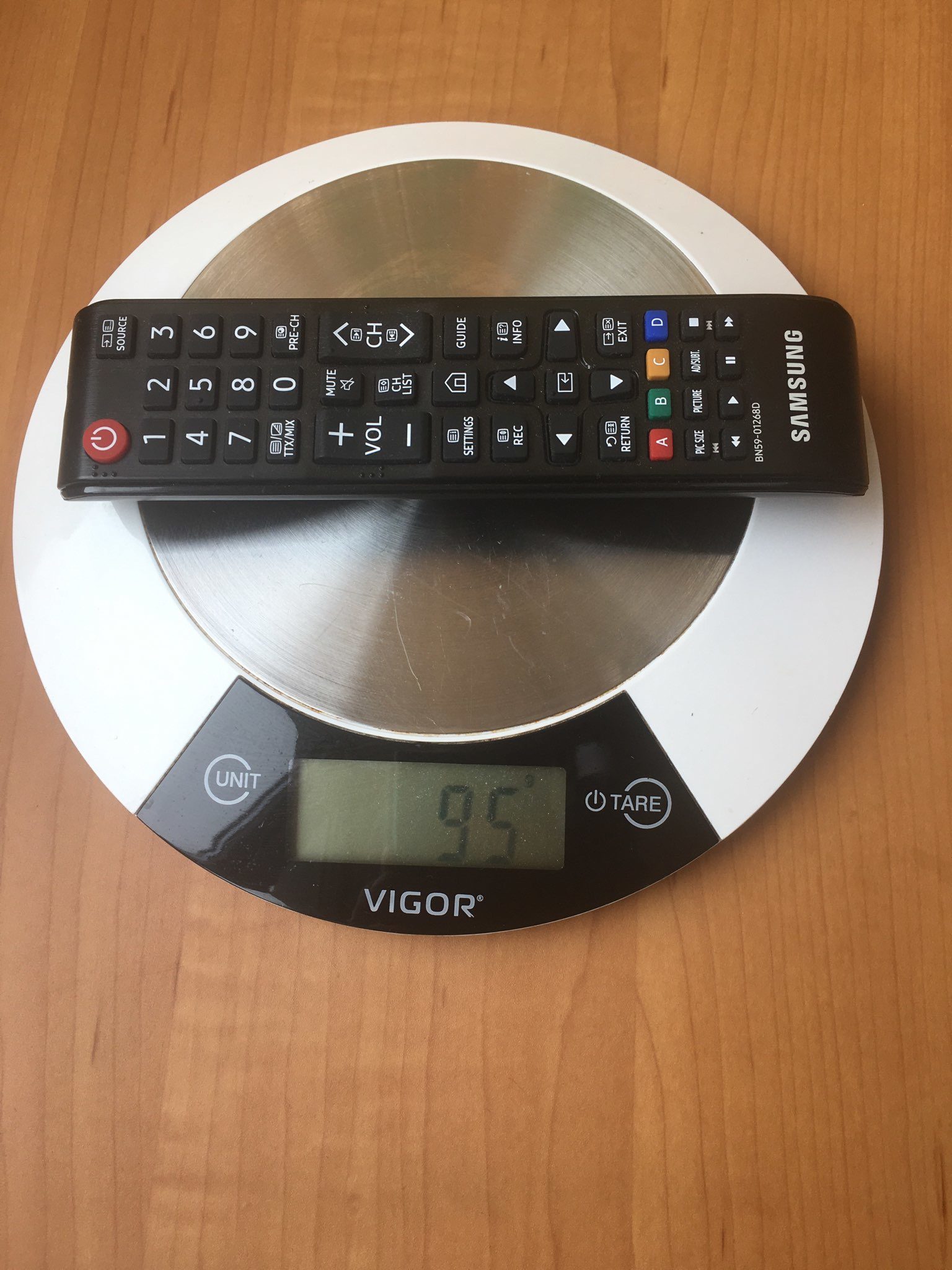How much does the TV remote weigh?