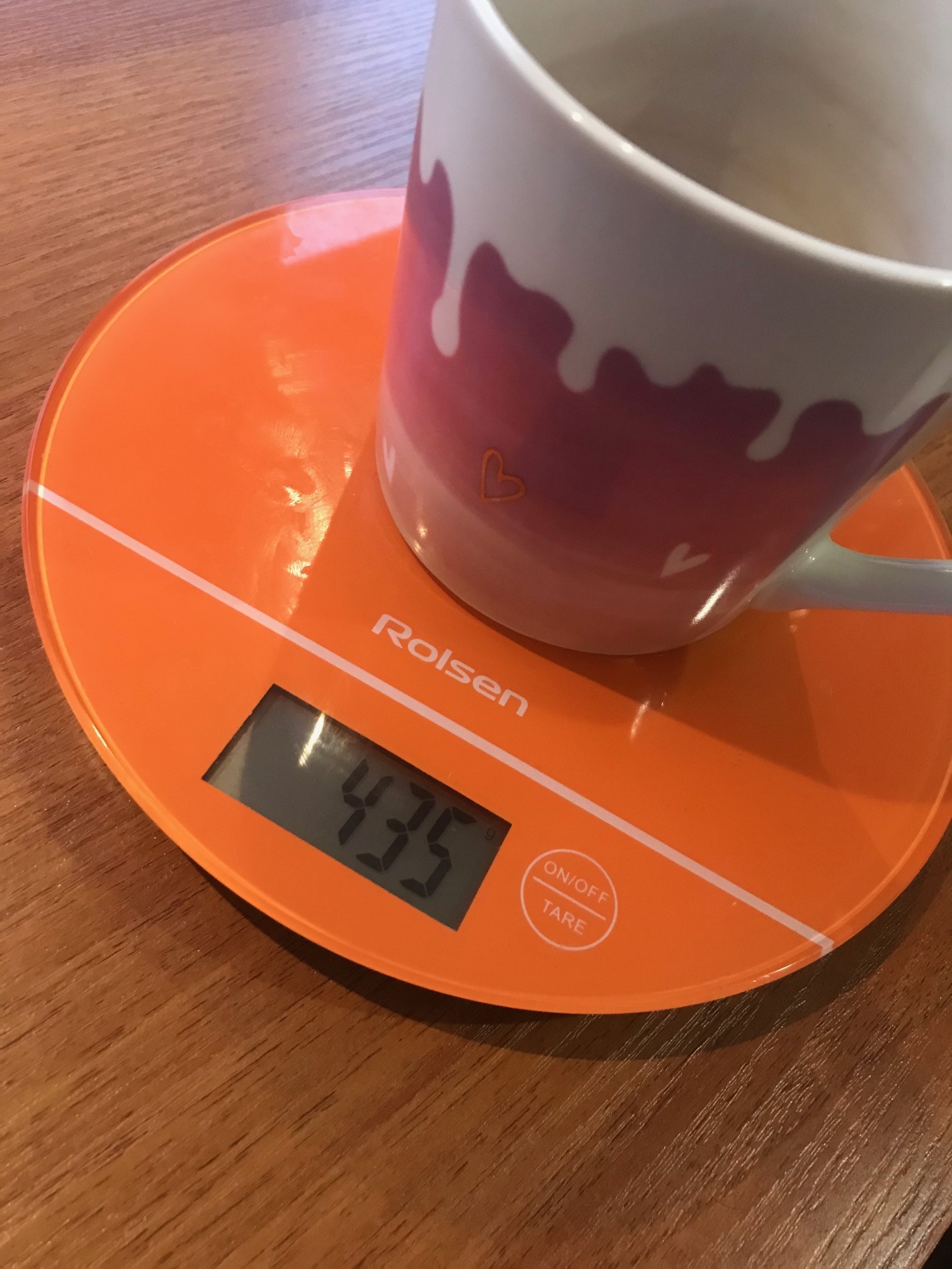 How much does a 350 ml cup weigh?
