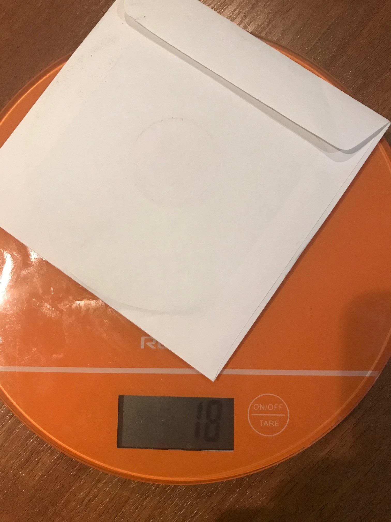 zarf içindeki disk ağırlığı
